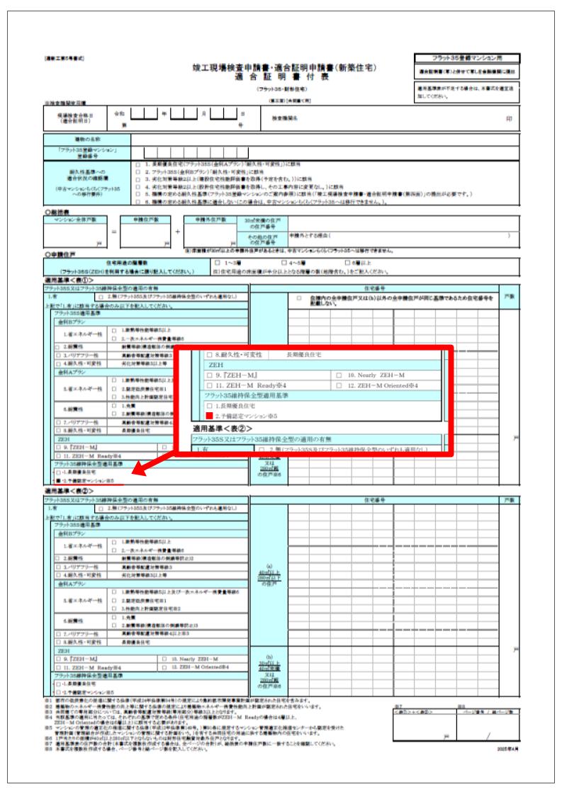 予備認定の適合証明書