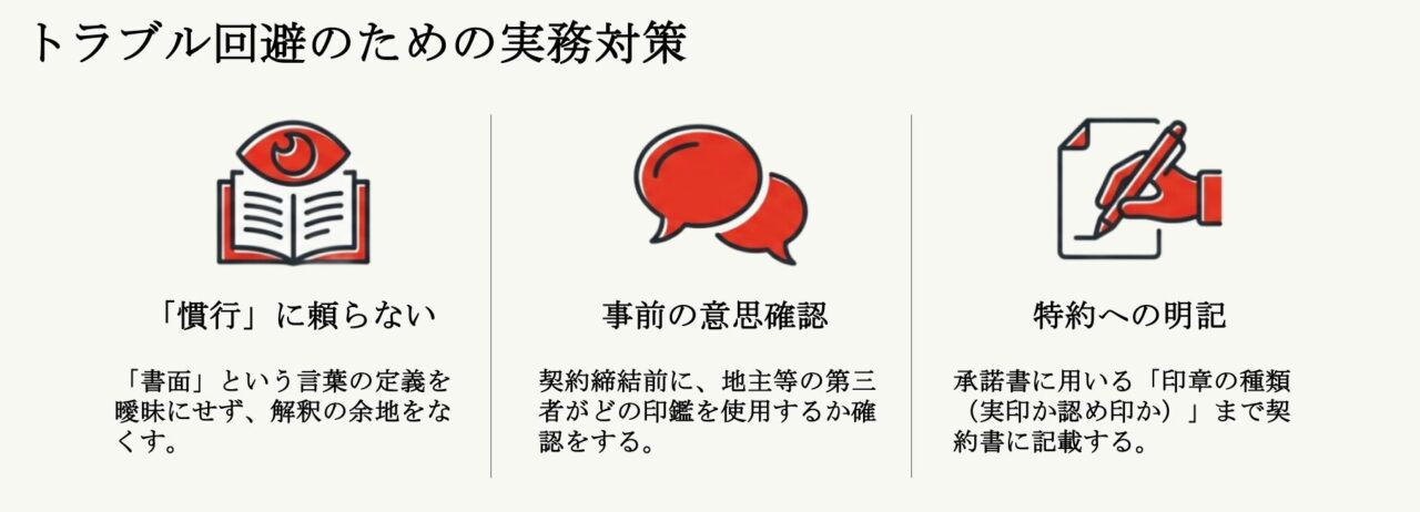 トラブル回避のための実務対策