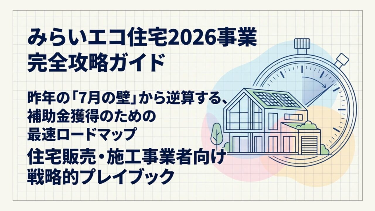 みらいエコ住宅2026事業 完全攻略ガイド